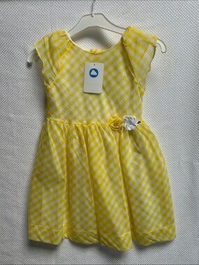 Mayoral Yellow and White Gingham Girl’s fully lined Spring/Summer Dress. NWT!